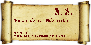 Mogyorósi Mónika névjegykártya